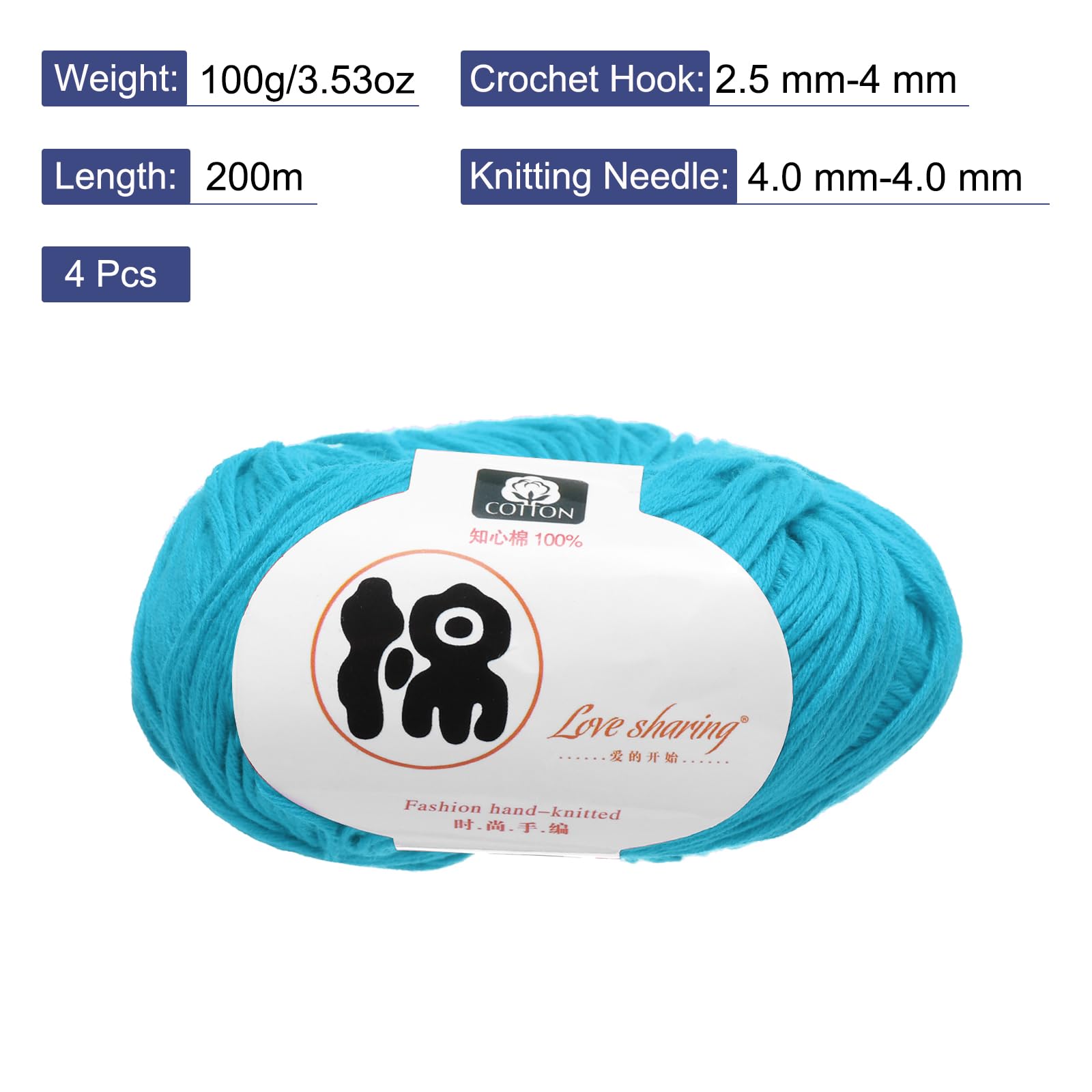 Rebower Cotton Yarn, Cotton Soft Knitting Yarn for Hand DIY Bag Cushion Crocheting Knitting Projects Home Decor - Image 2