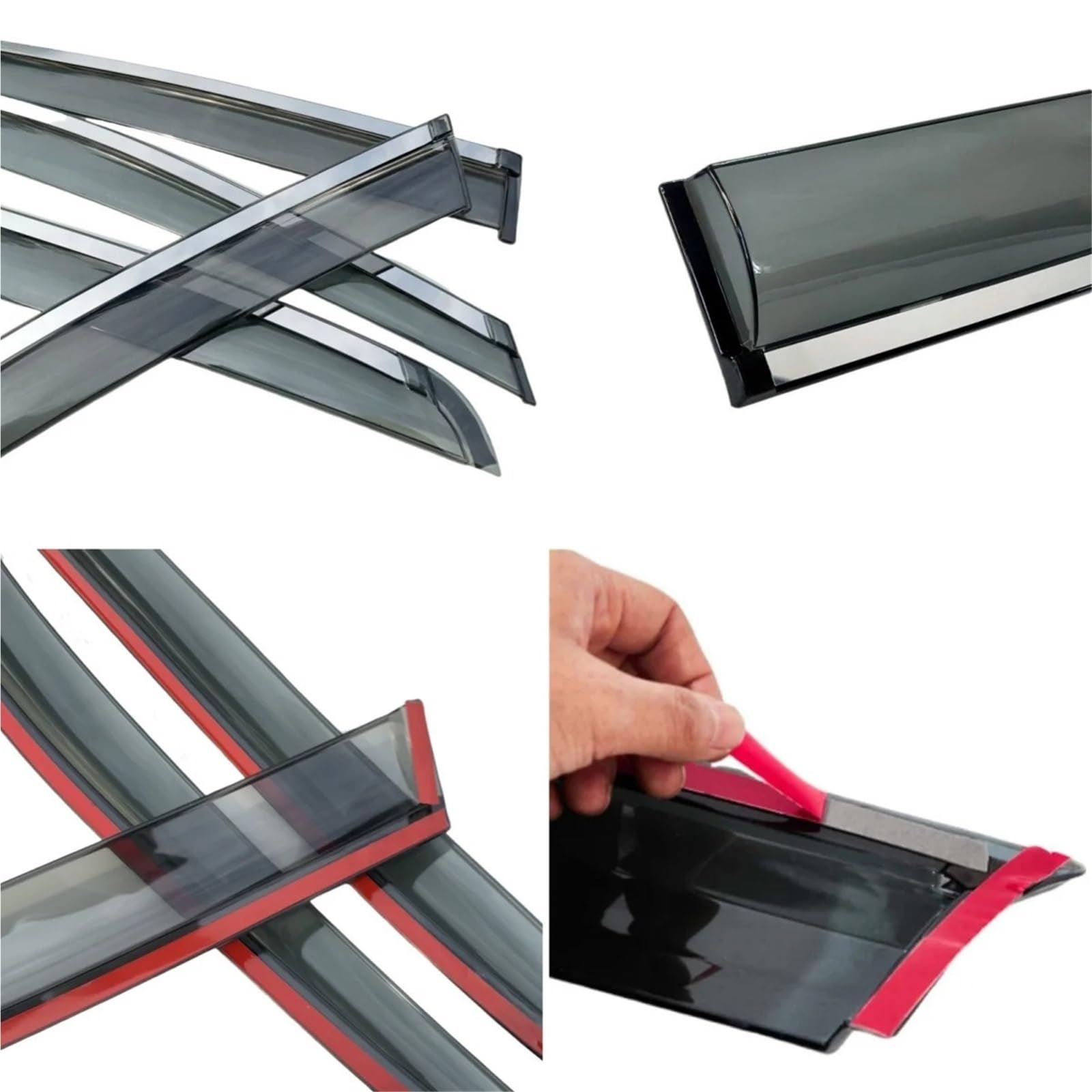 Deflector Viento ventanilla para Qashqai 2008-2025 Viseras De Ventana Protector contra La Lluvia Deflector Ventilación Lateral Weathershield Moldura Accesorios Estilo Coche(2023-2025)