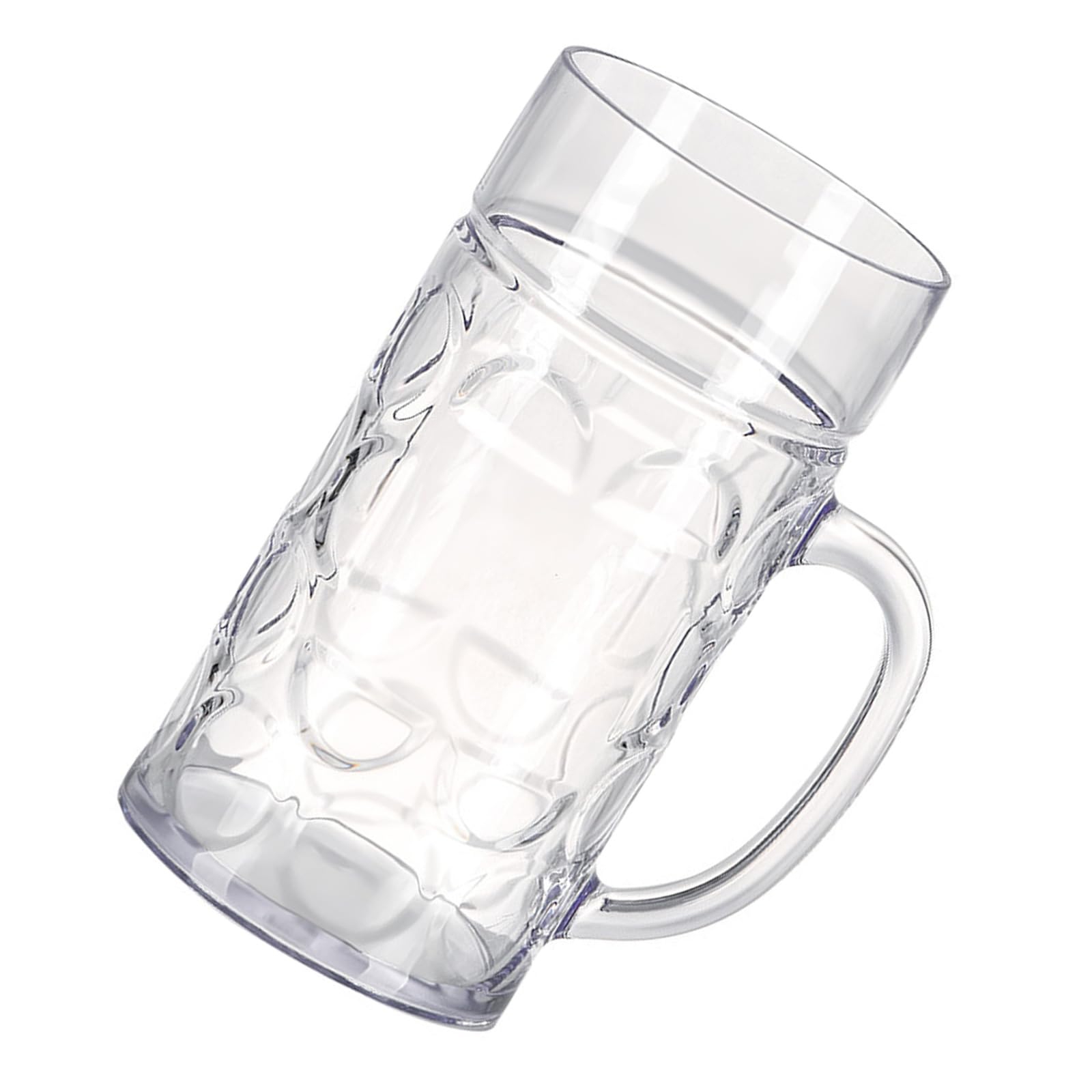 MICFENY Clear Plastomer Dimpled Mugs Classical Dimpled Designs Mugs Dishwasher Safe Cups Freezers Safe Glass
