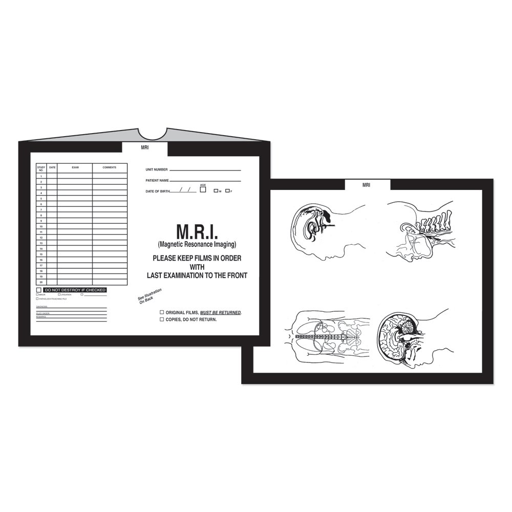 PDC Healthcare CJT-MR2 Category Insert Jacket, Open Top MRI, 28# Kraft, 14-1/4" x 17-1/2", Black (Pack of 250) : Industrial & Scientific