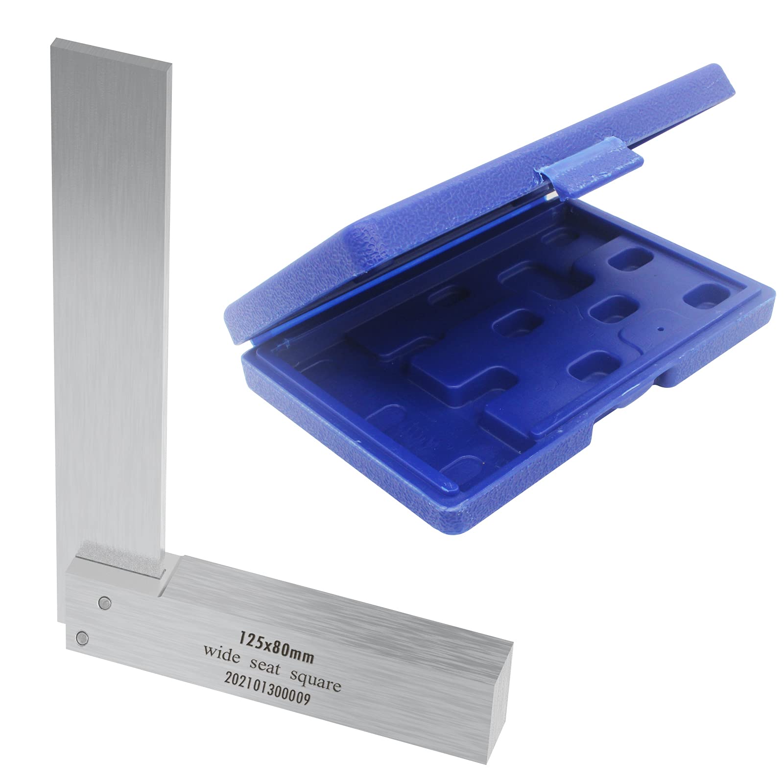 OTXEER Machinist Square, 4.92"x3.15" Precision Square, Wide Seat Square, L-Type Carbon Steel Right Angle Engineering Ruler Tool for Woodworking (125 x 80mm)