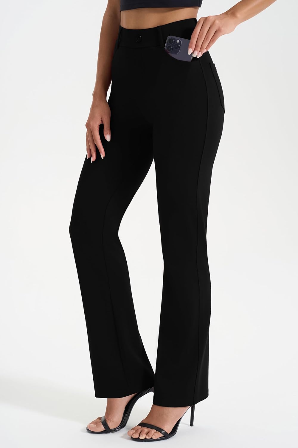 AFITNE Women's Yoga Dress Pants Stretchy Work Slacks Straight Leg Office Casual Pull On Pants 27"/29"/31"/33" - Image 5