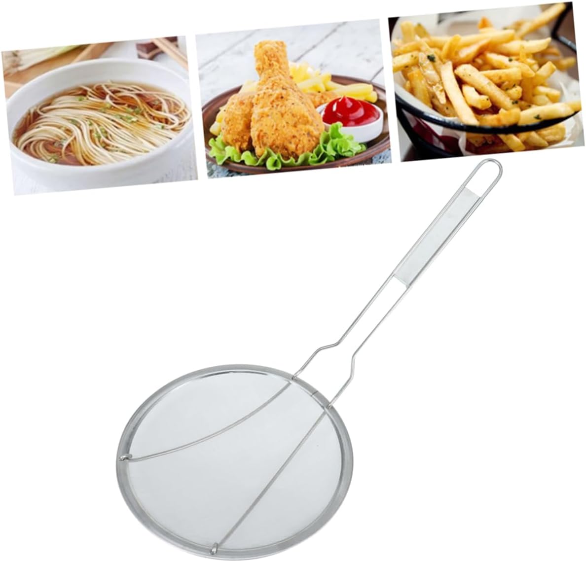 Stainless Steel Skimmer Ladle 22cm Kitchen Frying Strainer Spoon