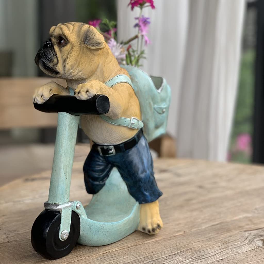 Garten-Deko Hundefigur Aus Harz - Lebensechte Welpen-Statue Für Rasen, Balkon & Beete (ca. 15x29 Cm)