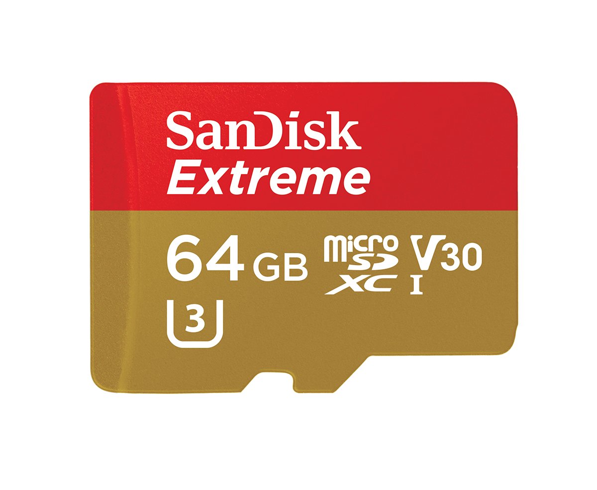 Sandisk Extreme Scheda di Memoria MicroSDHC da 64 GB e Adattatore SD, fino A 90 Mb/S, Classe 10, V30 FFP, [Vecchio Modello]