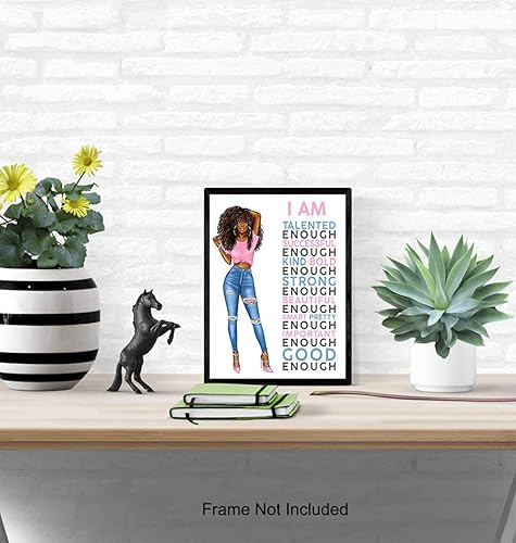 Miniatura 5 de Motivational Wall Art for Black Woman, African American Women - Positive Affirmations Wall Decor - African American Art - Inspirational Decor -