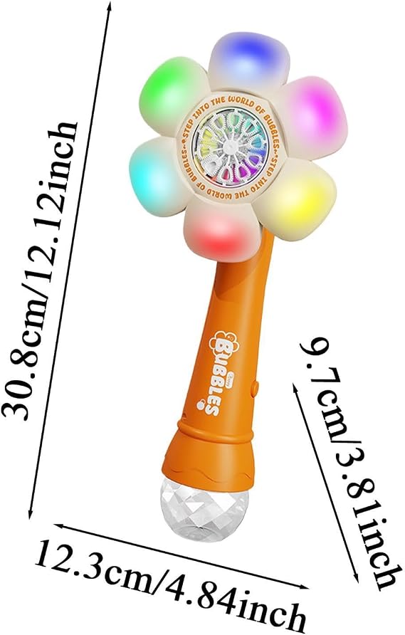 Flower Bubble Machine Handheld Portable Automatic LED Blowing Toy