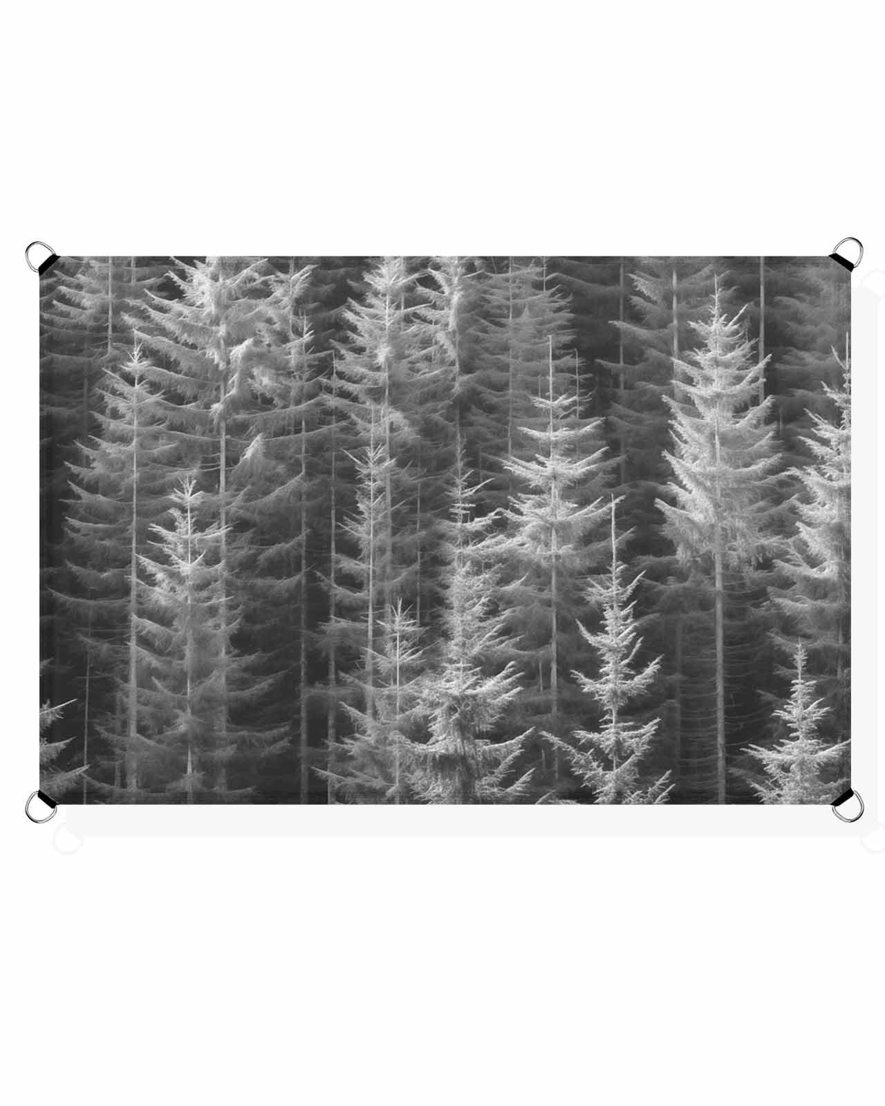 Grey Tree Sun Sail Shades Rectangle Canopy,Sunlight Block Heavy Duty Curved Backyard Shade Cover,Waterproof Sun Shades for Patios Garden Outdoor,6.5'x10' Retro Abstract Forest Contemporary Landscape