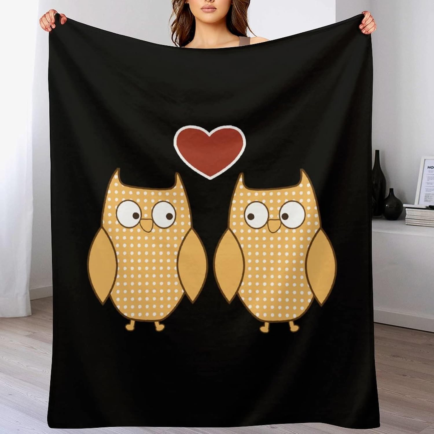 かわいいフクロウ フランネル毛布 軽量柔らかいあたたかい毛布ベッドソファ用