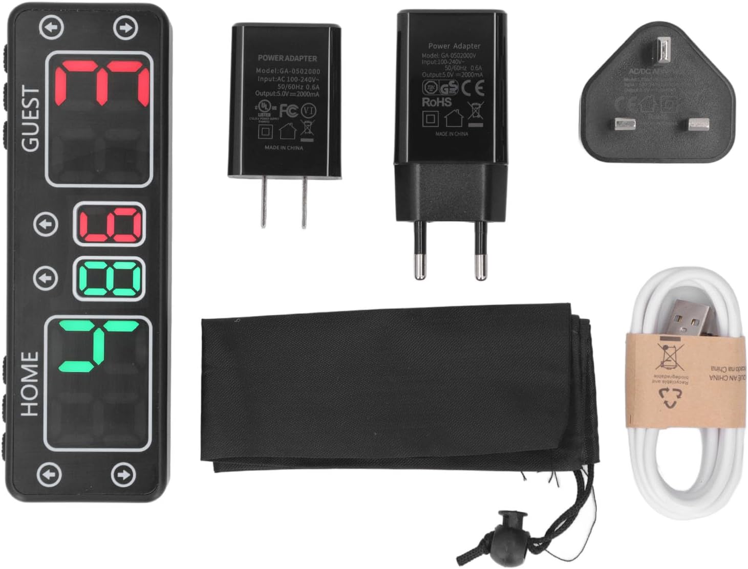 Generic LED Score Board, Digital Scoreboard Easy Using Wide Application 6 Digits 2 Adjustment Mode 100-240V with Countdown Timer for Game Rooms (US Plug), Genericx5pgzm9af0-11