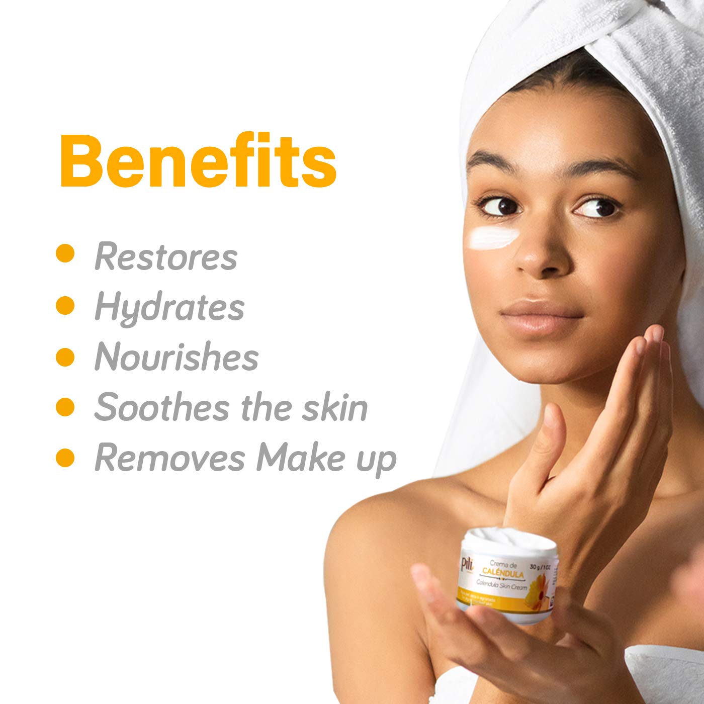 Pili Natural Calendula Cream – Hydrating Moisturizer for Dry, Rough, or Chapped Skin – Soothing Face, Hand & Body Cream – Crema de Caléndula with Beeswax & Glycerin. 3 pack x 1 oz each - Image 6