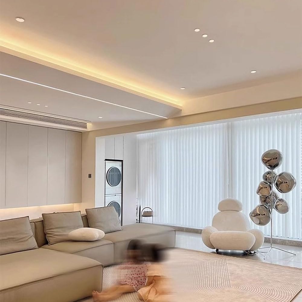 Flush Mount Ceiling Can Light, 3 Color Ceiling Downlight, LED Recessed Lighting, 7W Directional Downlights, White Aluminum Spotlights for Living Dining Room Bedroom Hallway 9 Pcs