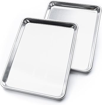 KITCHENATICS Quarter Sheet Baking Pan Aluminum Nonstick Oven Safe Set 2