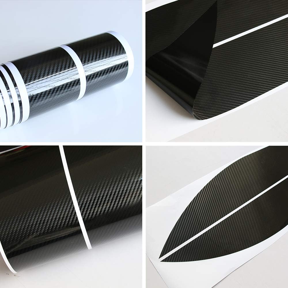 2pieces Glossy 5d Carbon Fibre Vinyl Performance Side Skirt Racing Stripes Decal Stickers for BMW f10 f11 f01 f02 f03 f04 g30 Accessories - 230CM