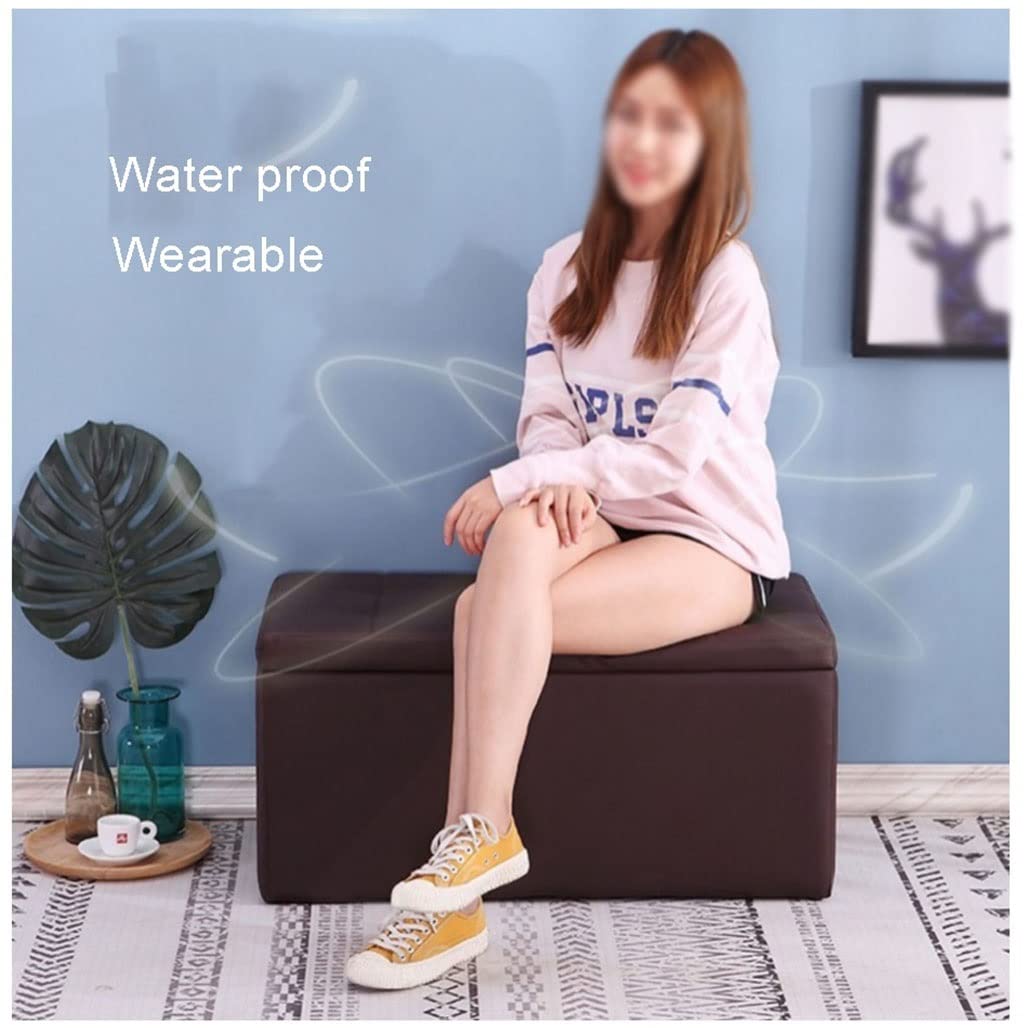 Stołek do przechowywania Sofa Stołek do przechowywania Stołek do sypialni Stołek do makijażu Duża pojemność Wielofunkcyjne miejsce do przechowywania Sztuczna skóra Wodoodporna i odporna na wilgoć,