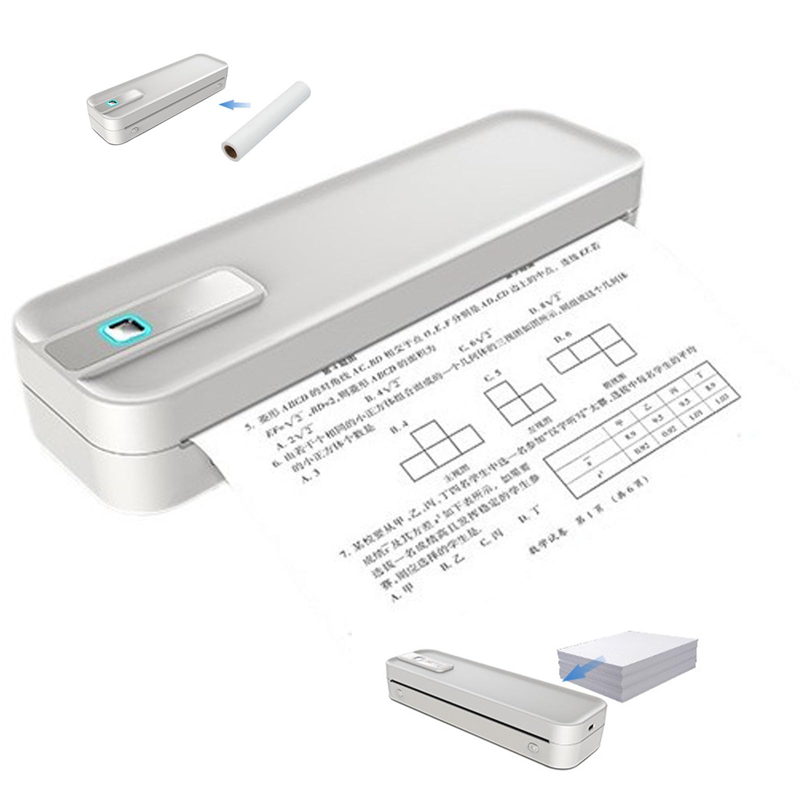 Imprimante portable sans encre A4 thermique 203 DPI mobile iOS Android