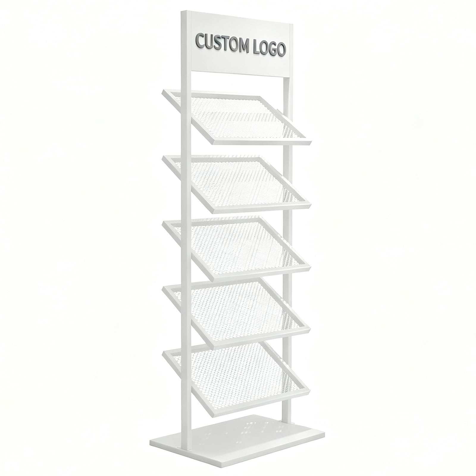 XKSJCDR Tile Sample Display Stand, 5-Tier Inclined Mesh Storage