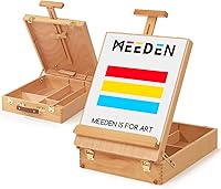 Vista 1 de MEEDEN Caballete de Mesa Extra Grande, Caballetes de Mesa de Madera de Haya Sólida para Pintar Lienzo, Caballete Caja de Bocetos, Caballete de Arte