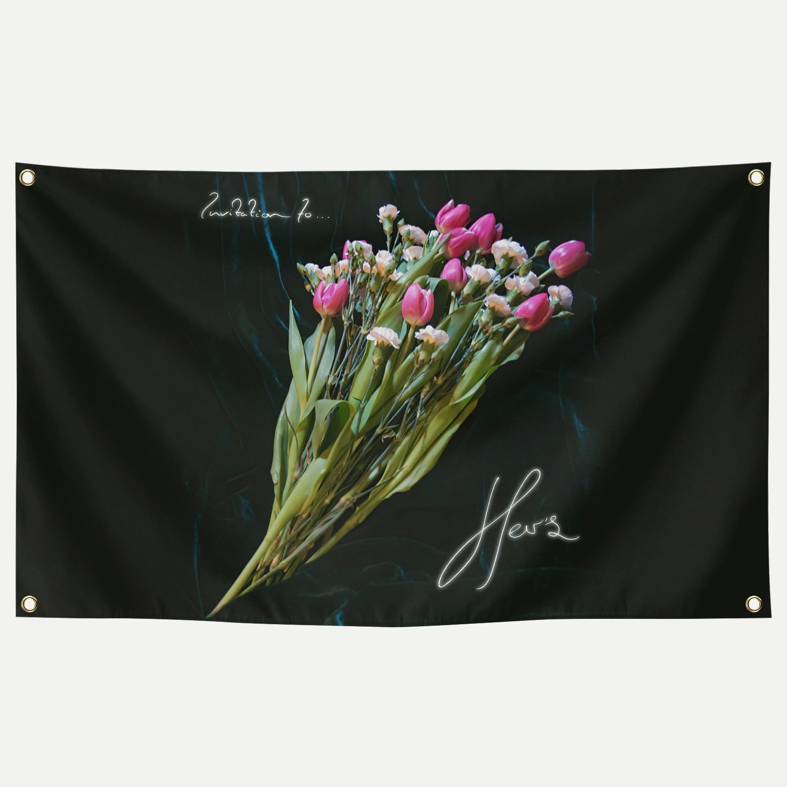 Independent Rock Band Her Tulip Flower Album Music Tapestries 3×5FT Bedroom Studio Bar Wall Musical Club