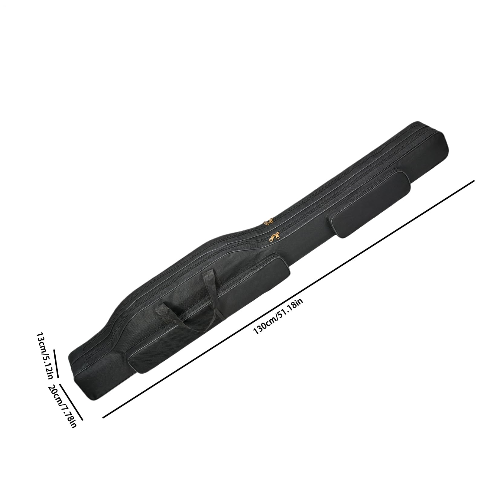 Plegable para caña de Pescar, con asa y Correa Ajustable para el Hombro, de Carrete de, para Hombres, Mujeres, niños, Agua Salada, al Aire Libre, Trucha, bagre, Black
