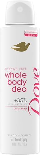 Dove Whole Body Deo Alcohol Free Deodorant Spray for Women Berry Blush 4 oz