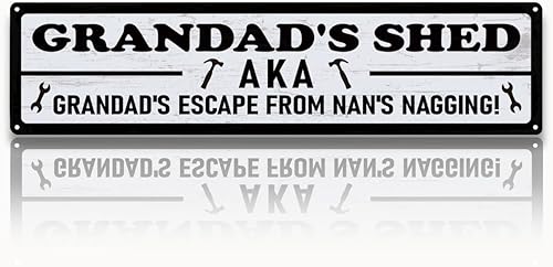 Miniatura 8 de Regalo de metal para el día del padre, letrero de metal retro, decoración de cueva de hombre, cobertizo del abuelo, The Only Place The Grumpy Old