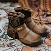 Moto Boots for Men Fashion Zipper-up Leather Chukka Boots Casual Shoes Retro Style Combat Hiking Dress Ankle Boots for Men