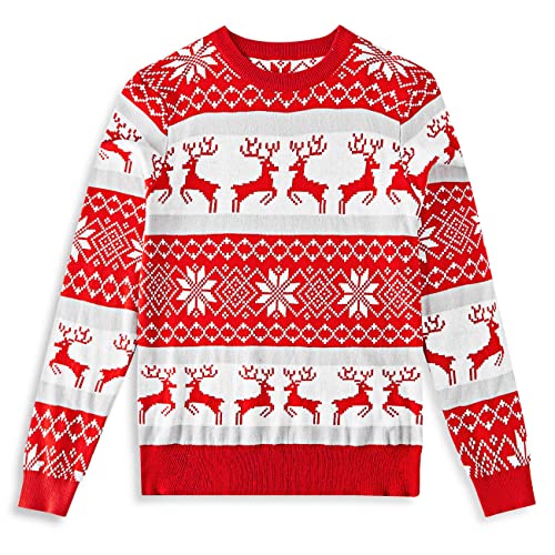 Funnycokid Kids Ugly Christmas Sweater Boys Girls Holiday Xmas Top Long Sleeve Crew Neck