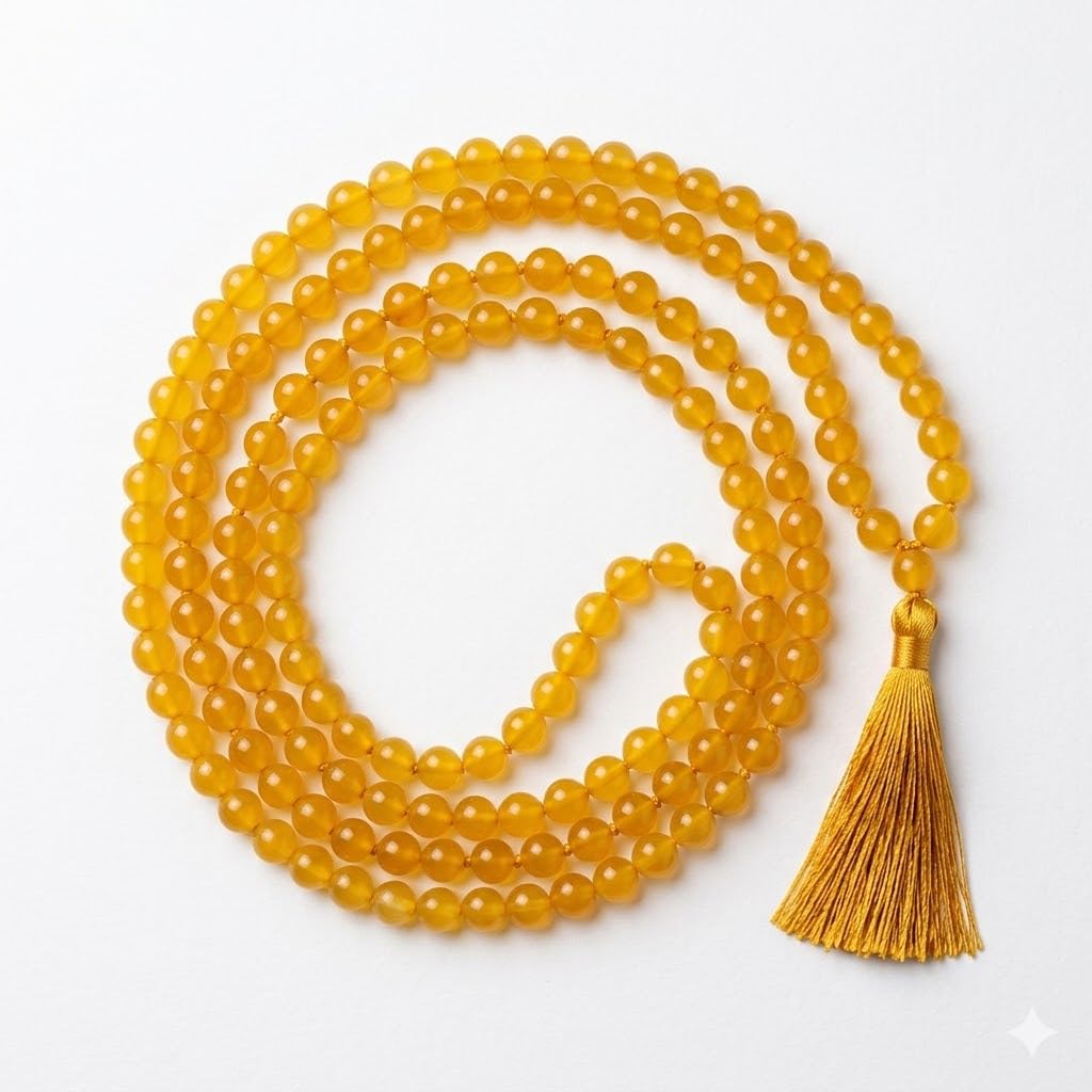 Japa Mala 8mm Beads with Cotton Gaumukhi Japa Bag Free | Natural Beads Mala for Meditation, Pooja, Chanting, Wearing | Rosary String for Men and Women-image-29
