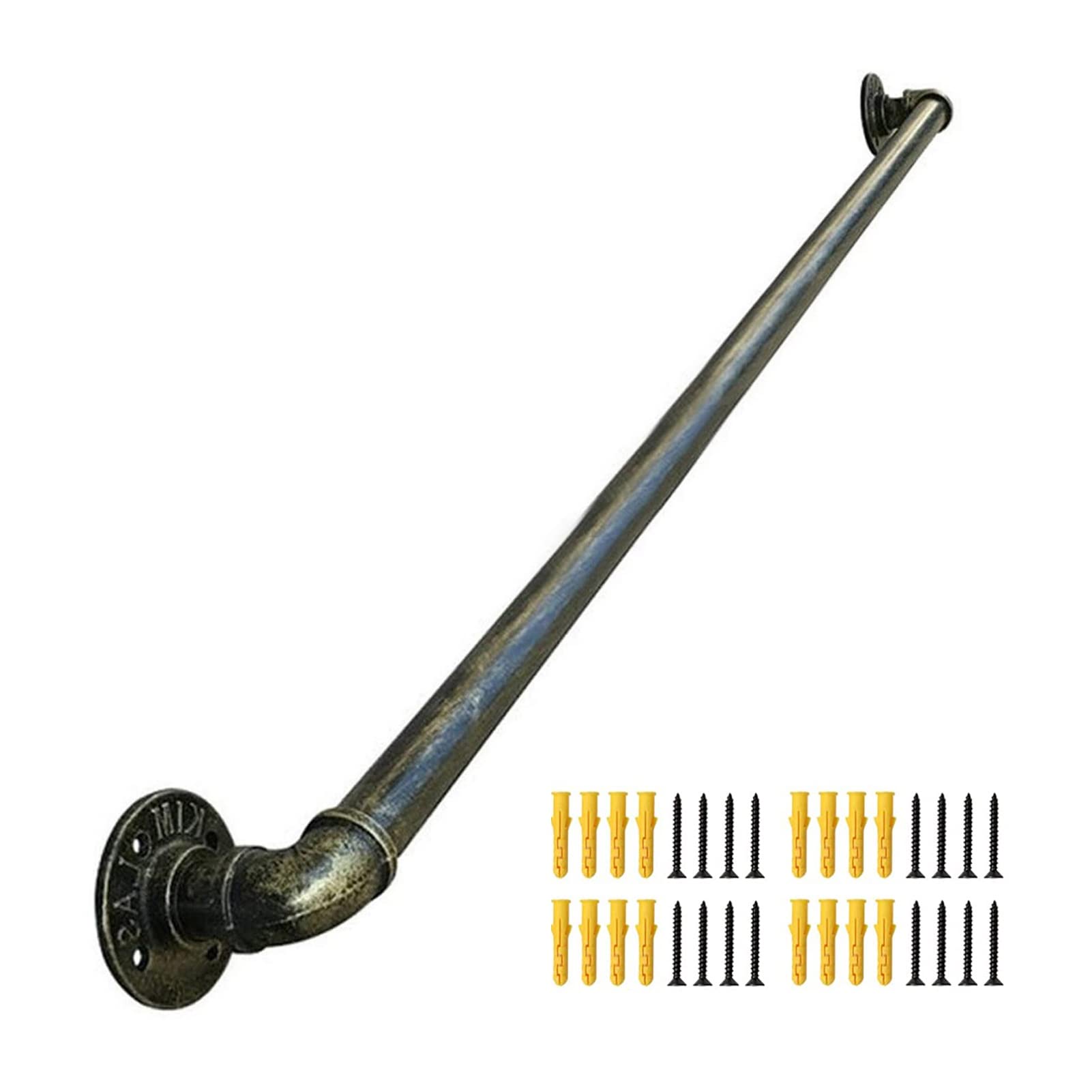 Rampe d'escalier en fer forgé noir de 60 cm à 3 m avec supports