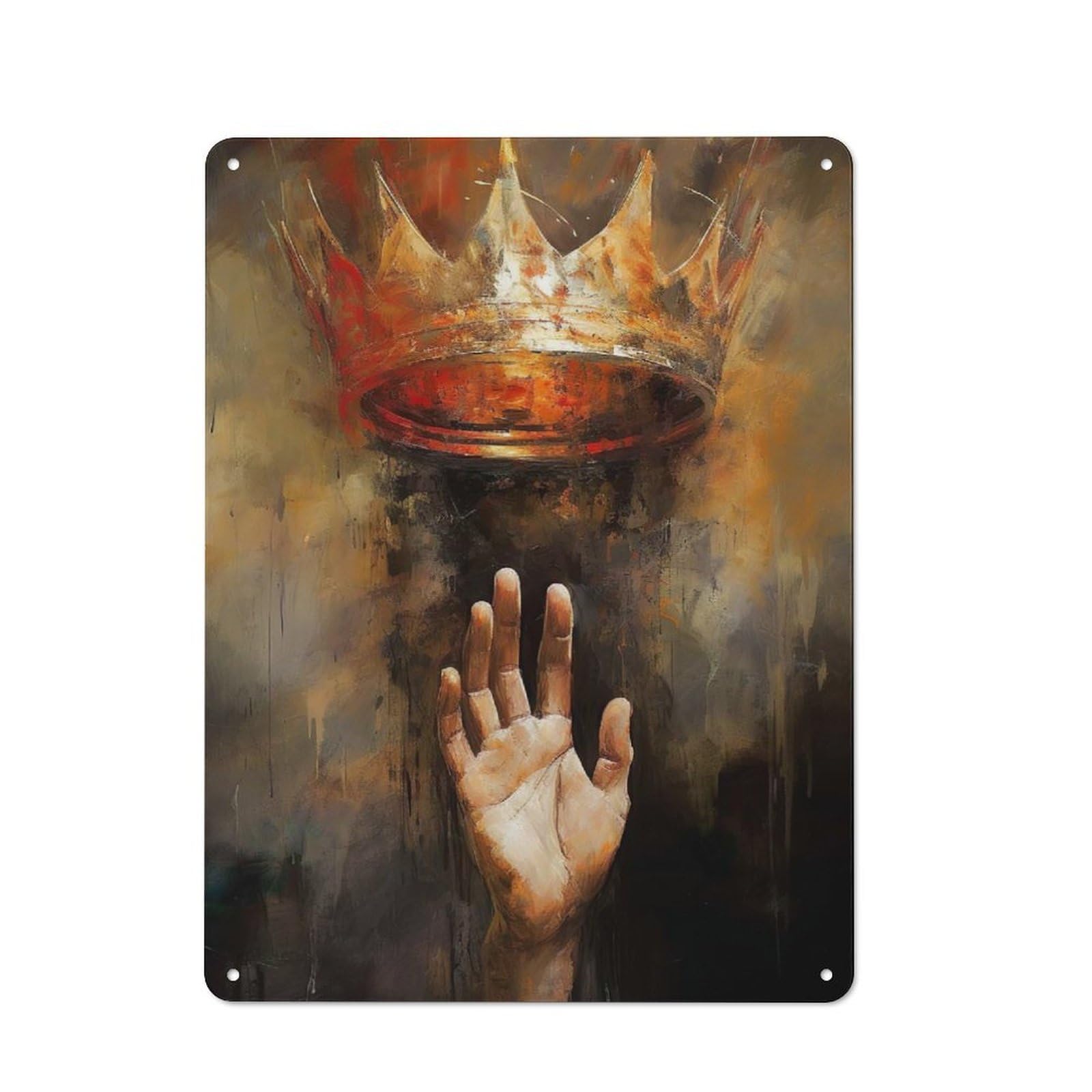 Junmoney Reaching The Crown Vintage Cafe Metal Sign 40X30cm Featuring Bistro Wall Plaque For Tea Room, Shop Wall Or Breakfast Area