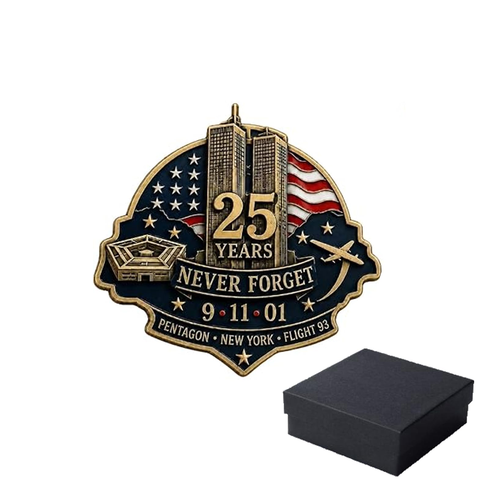 9/11 Never Forget 25th Anniversary Commemorative Lapel Pin Brooch (A#)