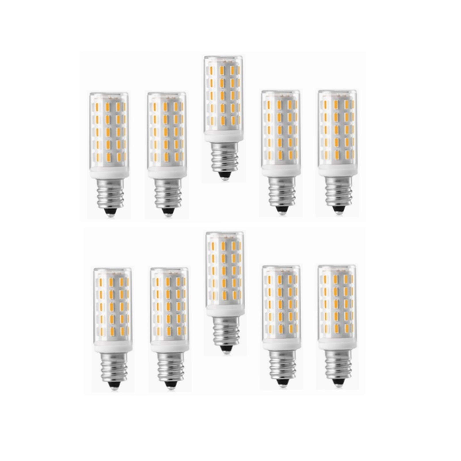 Fengyan Bombillas Domésticas Bombilla de lámpara LED de 5W E14 110V-240V, SIN parpadeo, corriente constante, potencia real, LED, bombilla, lámpara, lámpara, iluminación, paquete de 10 ( Color : Blanco