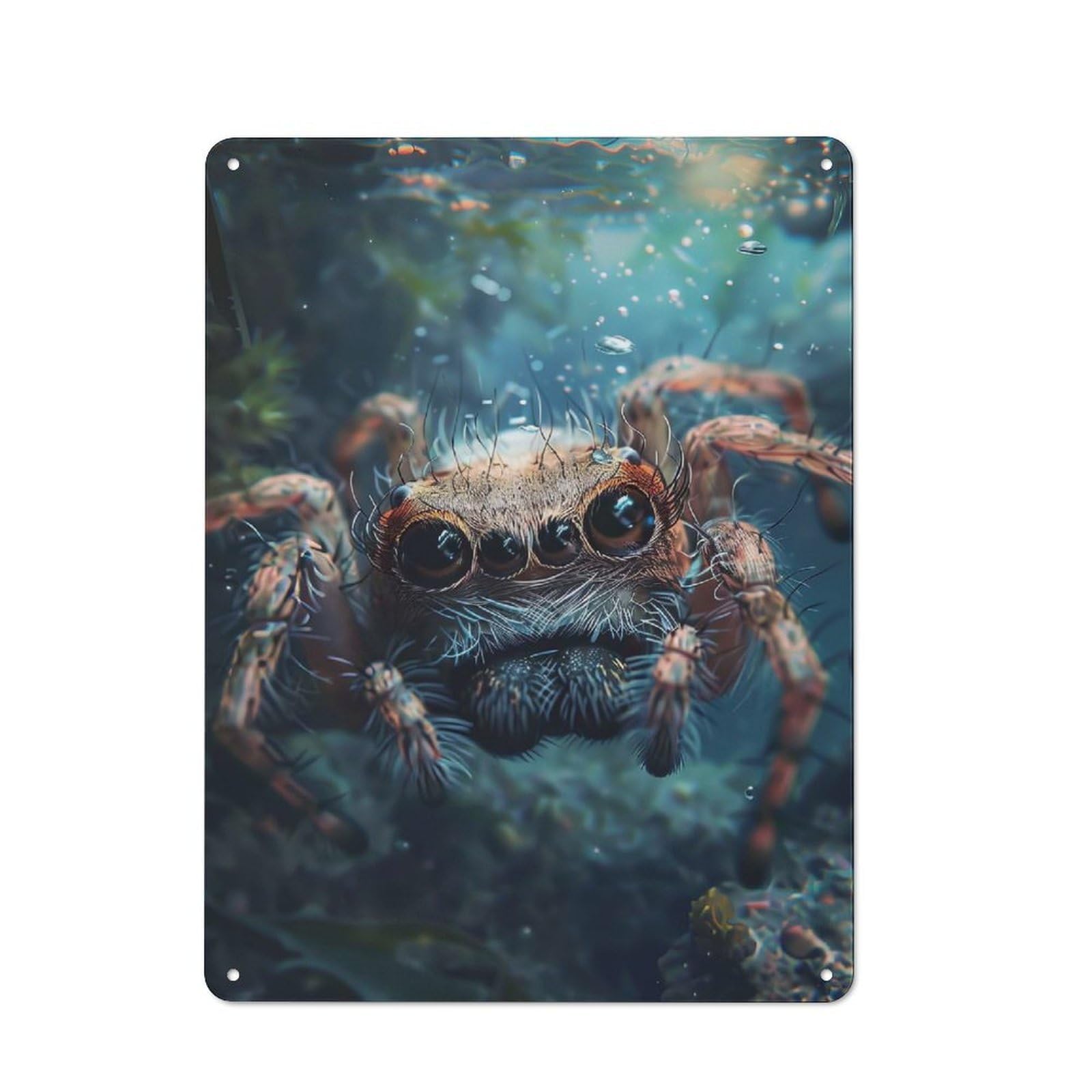 Vintage Spider Sea Metal Plaque 40x30cm, Bistro Wall Plaque for Coffee Bar, Kitchen, Bistro Or Tea Corner