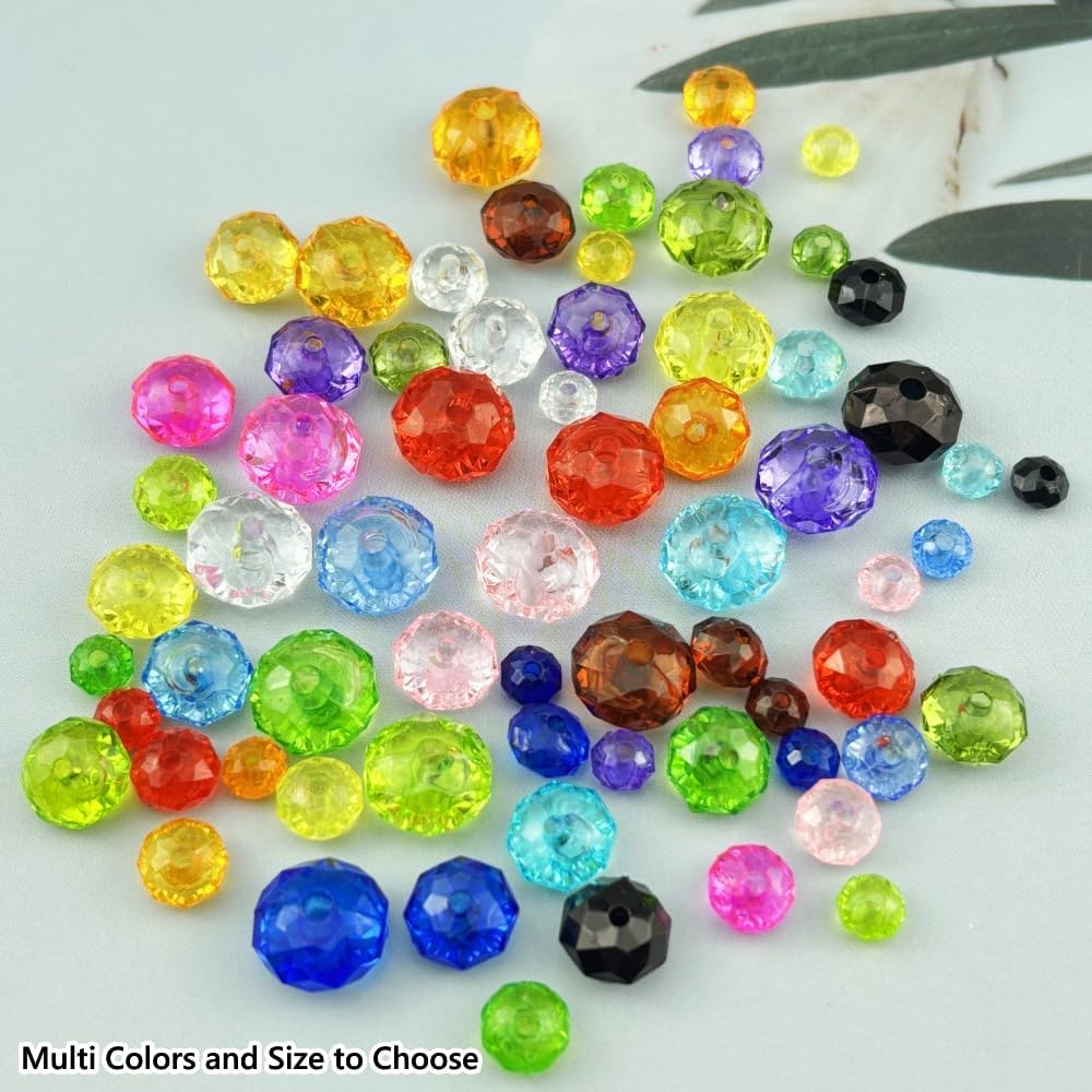 1000pcs 6mm Acrylic Crystal Beads, Faceted Rondelle Acrylic Spacer Beads for Wind Chimes Bracelet Necklace Earring Keychain Jewelry Making DIY Crafts(Sky Blue) - Image 4