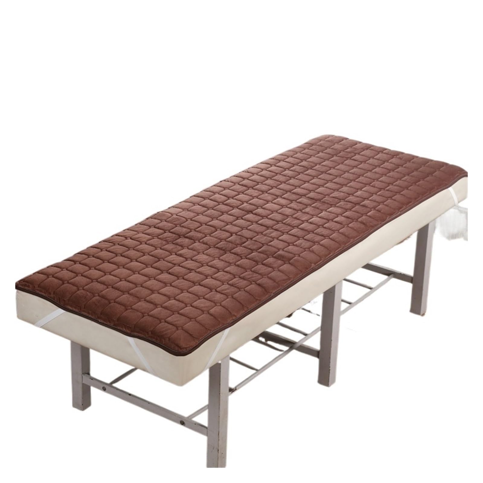 Anti-slip Thickened Bed Mattress for Beauty Salon Barber Shop Table Sheet Massage SPA Elastic Band Cover With/no Hole for Massage Tables(No hole camel,80x190cm)