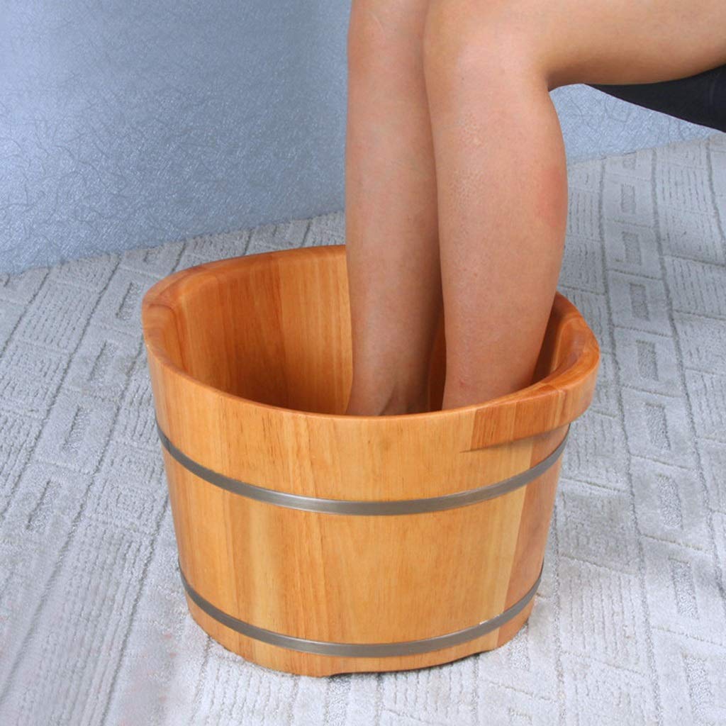 Barile per pediluvio in quercia per pediluvio, botte per pediluvio in legno massello per adulti, secchio per pediluvio in legno con coperchio, botte per pediluvio, pediluvio, botte per pediluvi