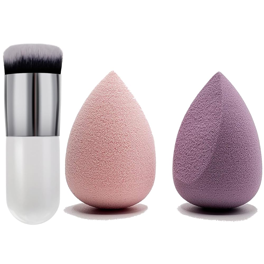 2 Pcs Makeup Sponge Set Blender Beauty Foundation Blending Sponge, Flawless for Liquid, Cream, and Powder, Multi-colored Makeup Sponges and Round Makeup Brush-image-21
