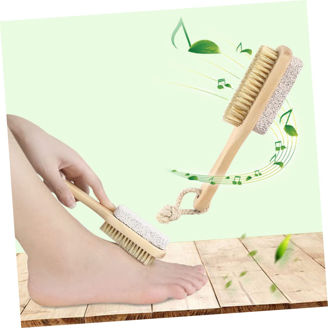minkissy Heel Cleaning Brush Bristle Brush Pumice Stone Foot Scrubber Exfoliating Tool for Smooth Sk
