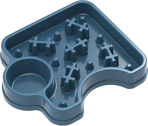 Cuenco para perros de alimentación lenta, plato de agua y comida 2 en 1, divertido diseño de rompecabezas antigolpe, promueve un ritmo de