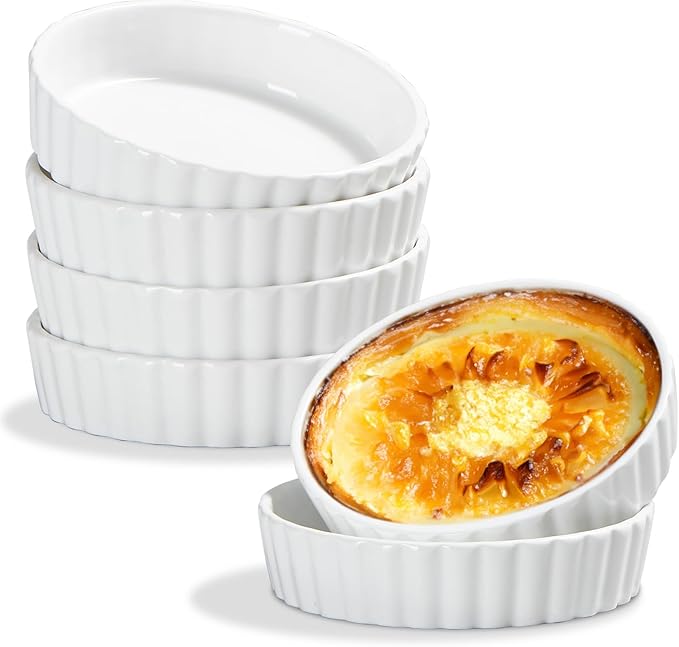 Amazon.com: ONEMORE Ramekins 8 oz, Creme Brulee Ramekins Oven Safe ...