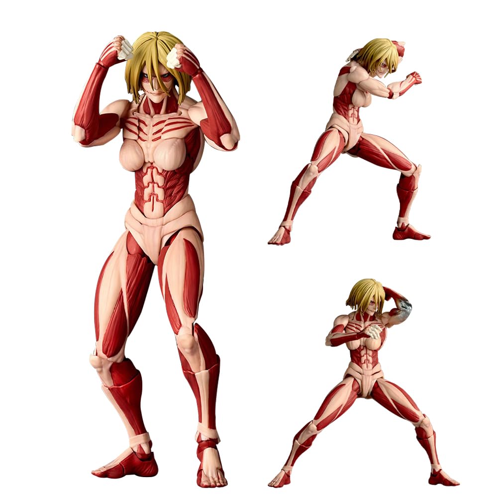 Annie Leonhart Actionfigur Bewegliche Gelenke Anime Figuren Statue mit austauschbarem Zubehör Kampf Titan Form Eren Jaeger Figur Sammlerstück 16cm