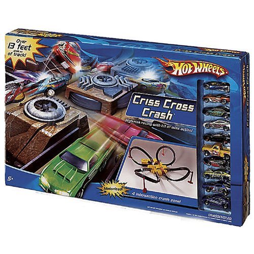 Hot Wheels Criss Cross Crash Track Set w/ 10 Bonus Cars Amazon.in
