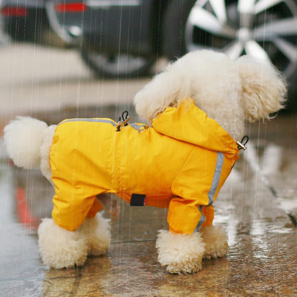 Chubasquero para Perros, Impermeables Reflectantes for Perros pequeños, Grandes y Gatos, Mono Impermeable, Chaqueta con Capucha for Exteriores, Ropa for Cachorros(Blue,L)