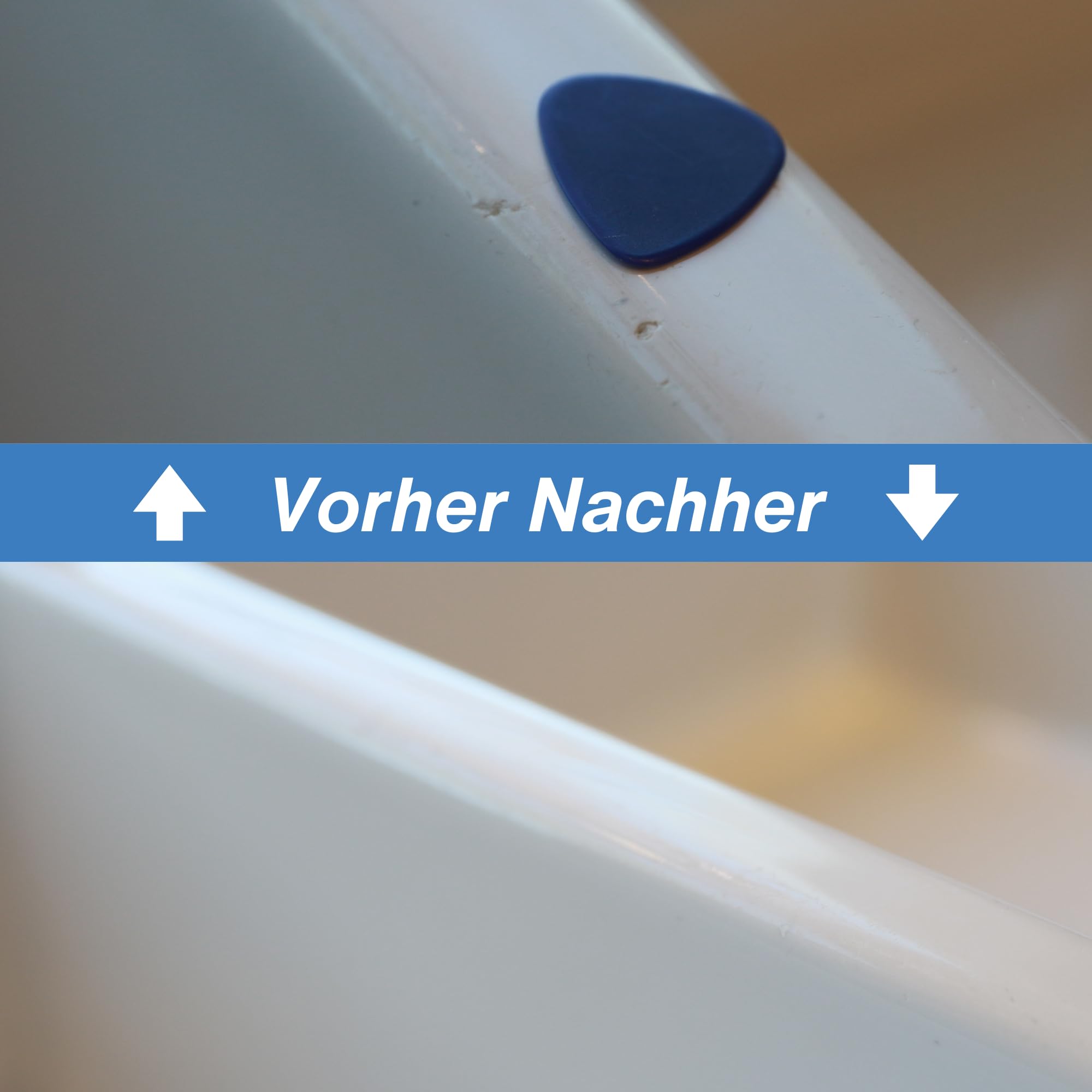 Weiß - Reparaturset für Keramik, Mineralguss, Quarz, Marmor, Porzellan, Fliesen - Abplatzer und Oberflächenschäden - HIMG Surface Repair