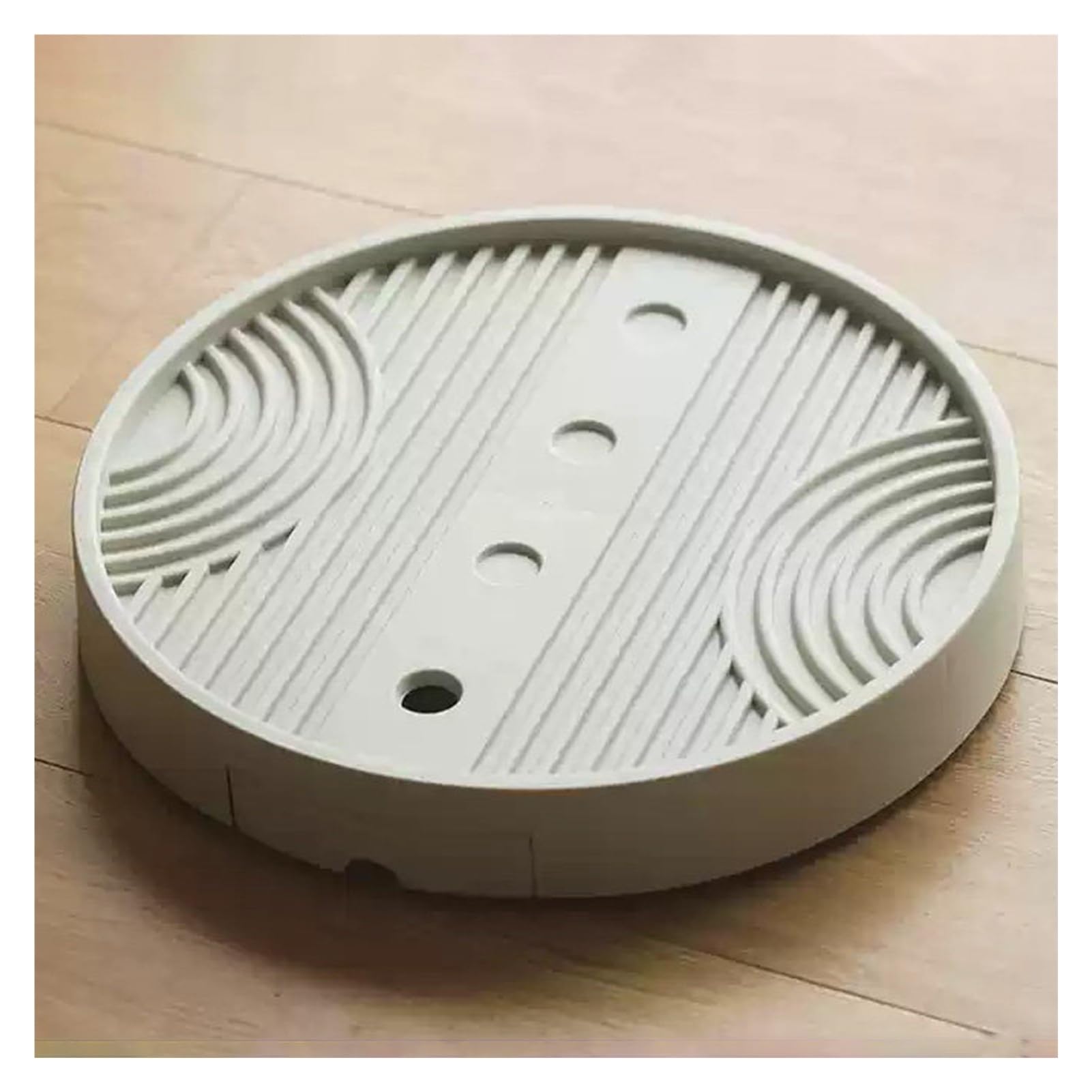 Xcsdew Color1 Pp Round Tray,Household Decorative,Removable Drain Compartment,Concealed Casters,Suitable For Storing Flower Pots(,34.5X34.5x5cm)