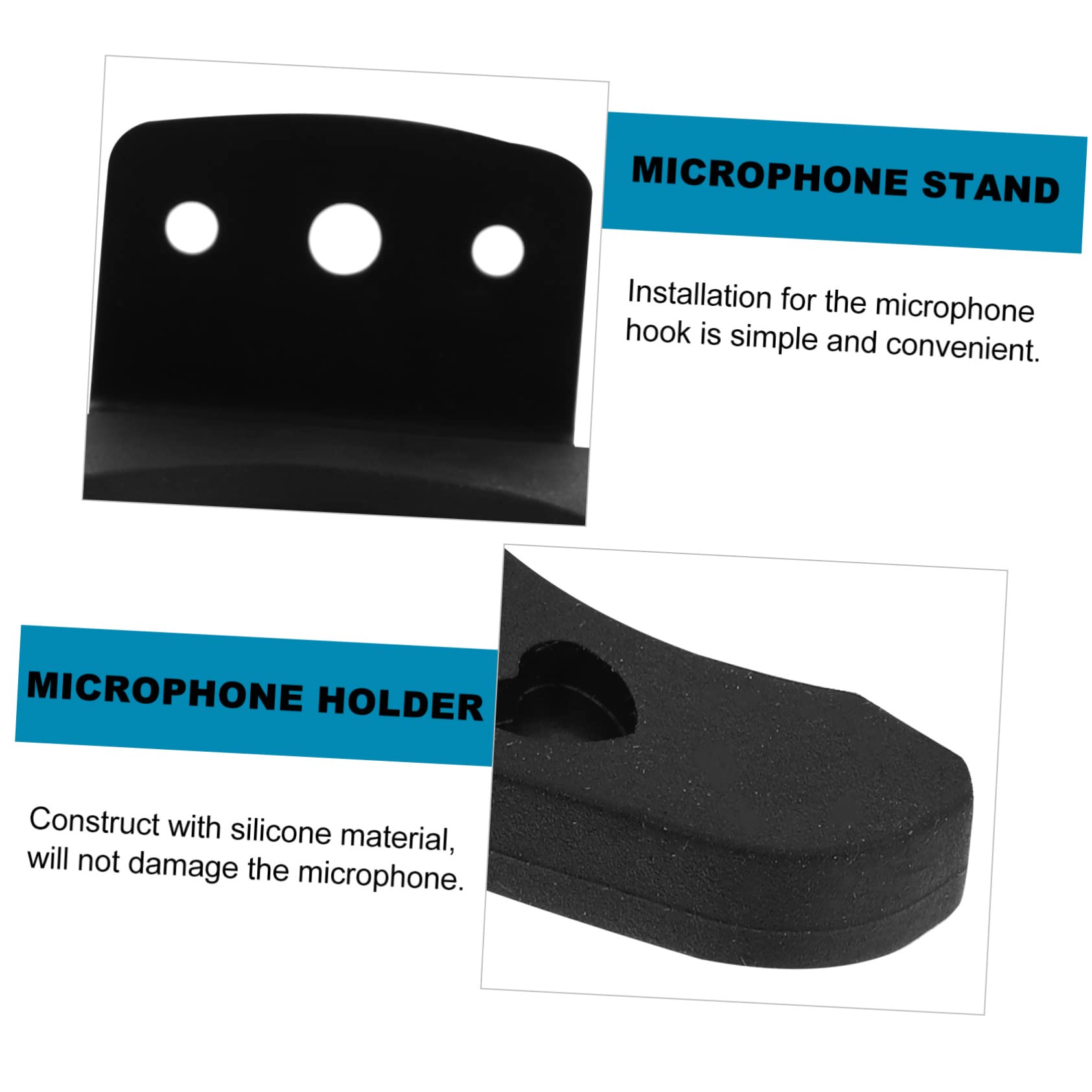 SUPVOX Microphone Hook Wall Mount Stand Desk Clamp Lightweight Silicone Holder