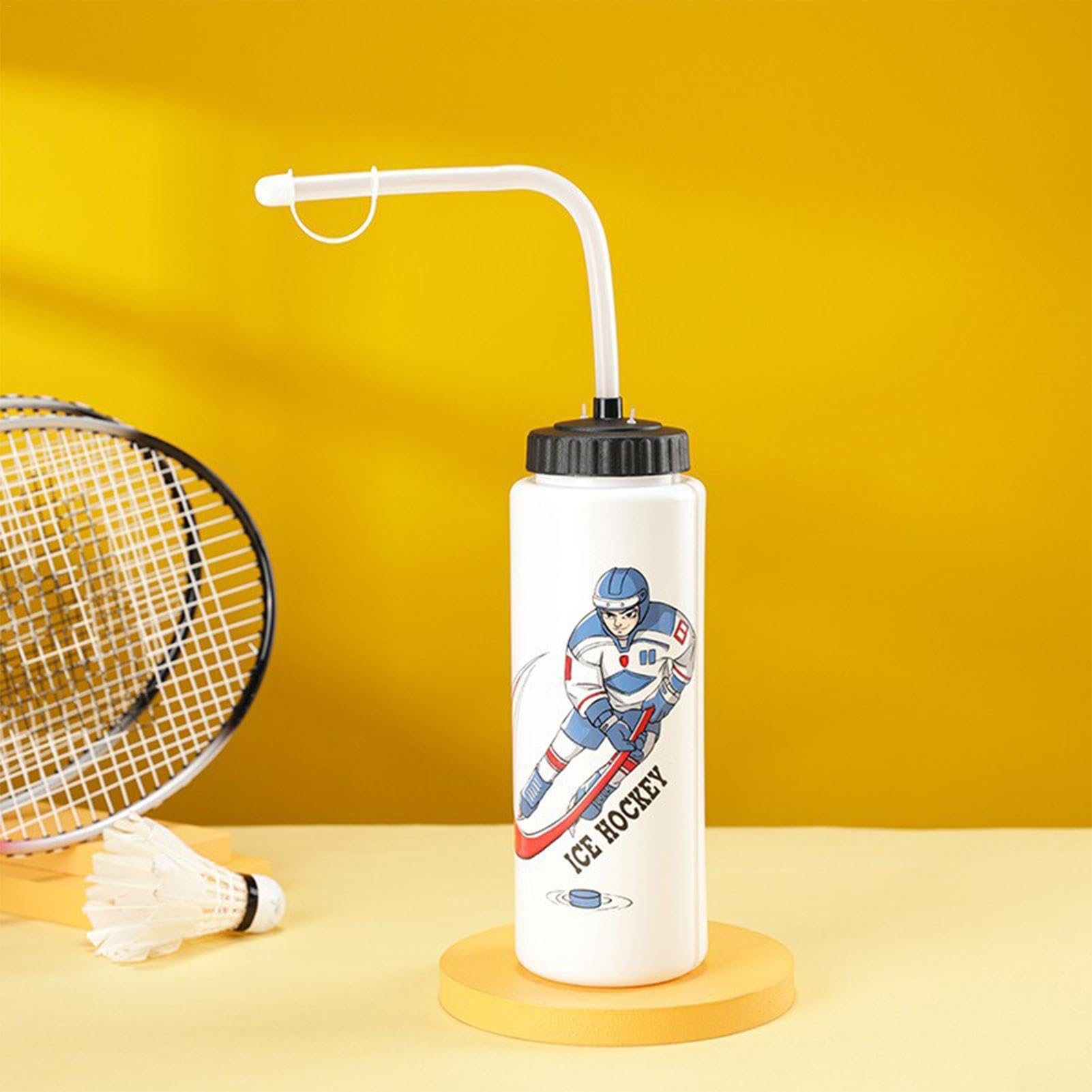 Gourde Hockey 1L Avec Longue Paille – Anti-fuite, Souple, Pour Casque – Enfants Et Adultes, Sport Outdoor
