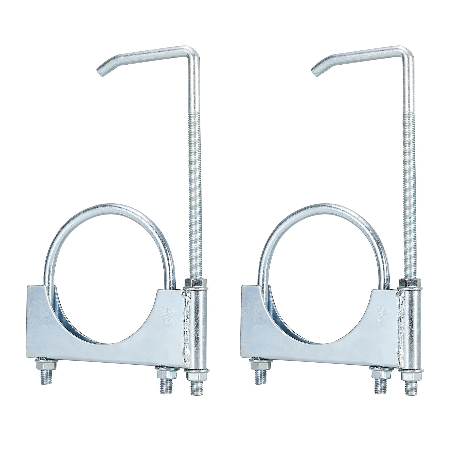 Floshine universal Exhaust Clamp with Hanger fits 4" Exhaust Pipe, 4 inch steel Exhaust System Hanger, Pipes Exhaust Hanger 2PCS