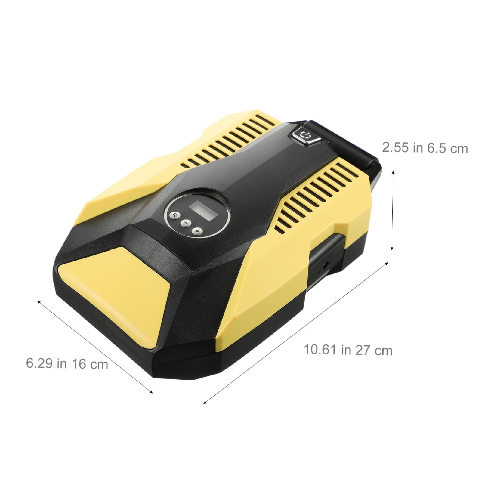 Bomba de Neumáticos Material Abs y Cobre Portátil para Coche Función Automática de Inflado y Apagado con Medidor de Presión Digital Color Amarillo
